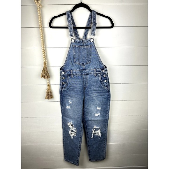 NWT BlankNYC Girls' Loosen Up Denim Overalls Size 14 - Picture 1 of 6